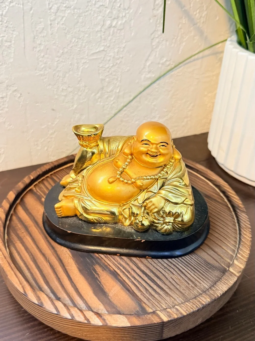 Golden Laughing Buddha Statue Home Accent - Gold small